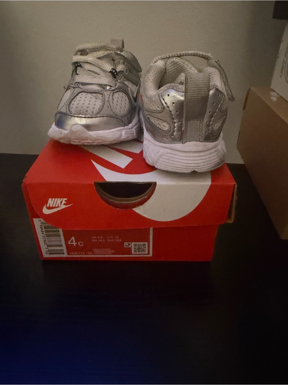 Nike Kids Silver and White Sneakers